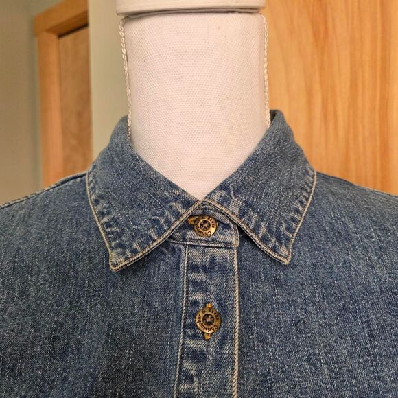 vintage y2k Christopher and banks ruffle Jean jacket - Picture 4 of 5